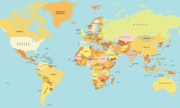 Country:V-Xzjijklp4= Map of World