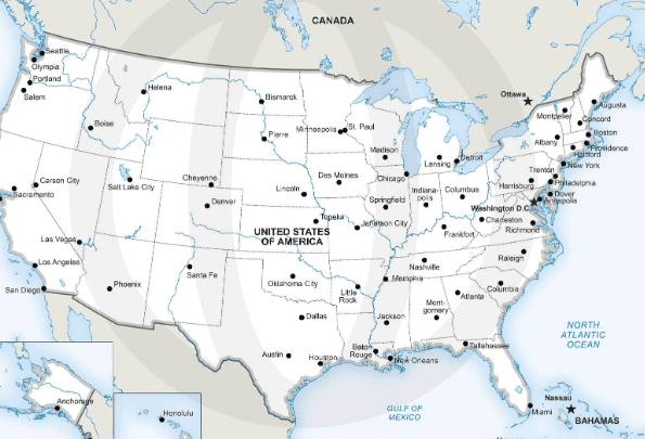 Printable:Uj3t4zt70_Q= United States of America Map